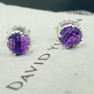 David Yurman Chatelaine Studs Amethyst 925 585